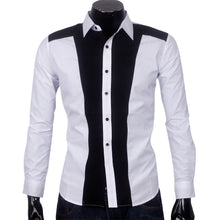 Mens Slim fit Fashion Famous Design Business Mens Casual Long Sleeve Slim Tops turndown collar Shirt Quality 2 Colors J4U66