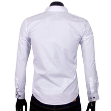 Mens Slim fit Fashion Famous Design Business Mens Casual Long Sleeve Slim Tops turndown collar Shirt Quality 2 Colors J4U66