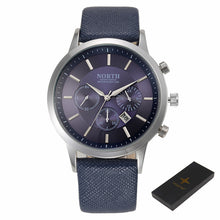 Mens Watches NORTH Brand Luxury Casual Military Quartz Sports Wristwatch Leather StrapClock watch relogio masculino J4U66