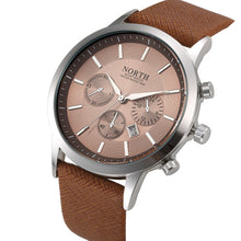Mens Watches NORTH Brand Luxury Casual Military Quartz Sports Wristwatch Leather StrapClock watch relogio masculino J4U66
