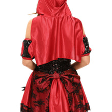 miss red riding hood costume set 5pcs coset mini dress bow armband hooded cape halloween cosplay clothes femmes deguisement J4U66