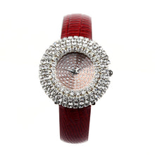 Fashion Women Watches Luxury Brand Leather Diamond Rhinestone Quartz Wrist Watches J4U66