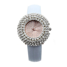 Fashion Women Watches Luxury Brand Leather Diamond Rhinestone Quartz Wrist Watches J4U66