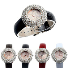 Fashion Women Watches Luxury Brand Leather Diamond Rhinestone Quartz Wrist Watches J4U66