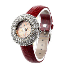 Fashion Women Watches Luxury Brand Leather Diamond Rhinestone Quartz Wrist Watches J4U66