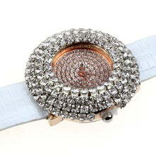 Fashion Women Watches Luxury Brand Leather Diamond Rhinestone Quartz Wrist Watches J4U66
