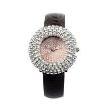 Fashion Women Watches Luxury Brand Leather Diamond Rhinestone Quartz Wrist Watches J4U66