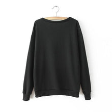 Fashion Women Casual Sweatshirts Long Sleeve Cute MEOW Print Shirts Tops Blouse J4U66