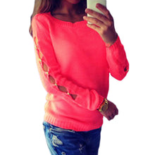 sweater women knitted pullover long sleeves hollow jumper top sweater blusas J4U66