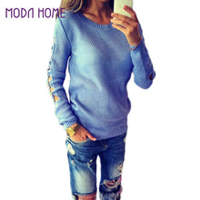 sweater women knitted pullover long sleeves hollow jumper top sweater blusas J4U66