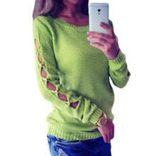 sweater women knitted pullover long sleeves hollow jumper top sweater blusas J4U66