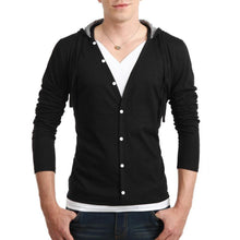 Top Fashion Men Button Front Long Sleeve V-Neck Solid CasualSlim Long-sleeve Shirt J4U66