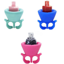 Top Flexible Durable Wearable Ssilicone Nail Polish Bottle Rack Fit All Fingers Nail Beauty Paint  J4U66