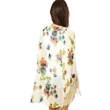 women blouse floral printed long sleeve casual beach boho kimono cardigan long beach blusas tops J4U66