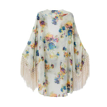 women blouse floral printed long sleeve casual beach boho kimono cardigan long beach blusas tops J4U66