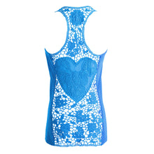 womens tank top sleeveless vest racerback solid casual women tops crochet hollow out blusas J4U66