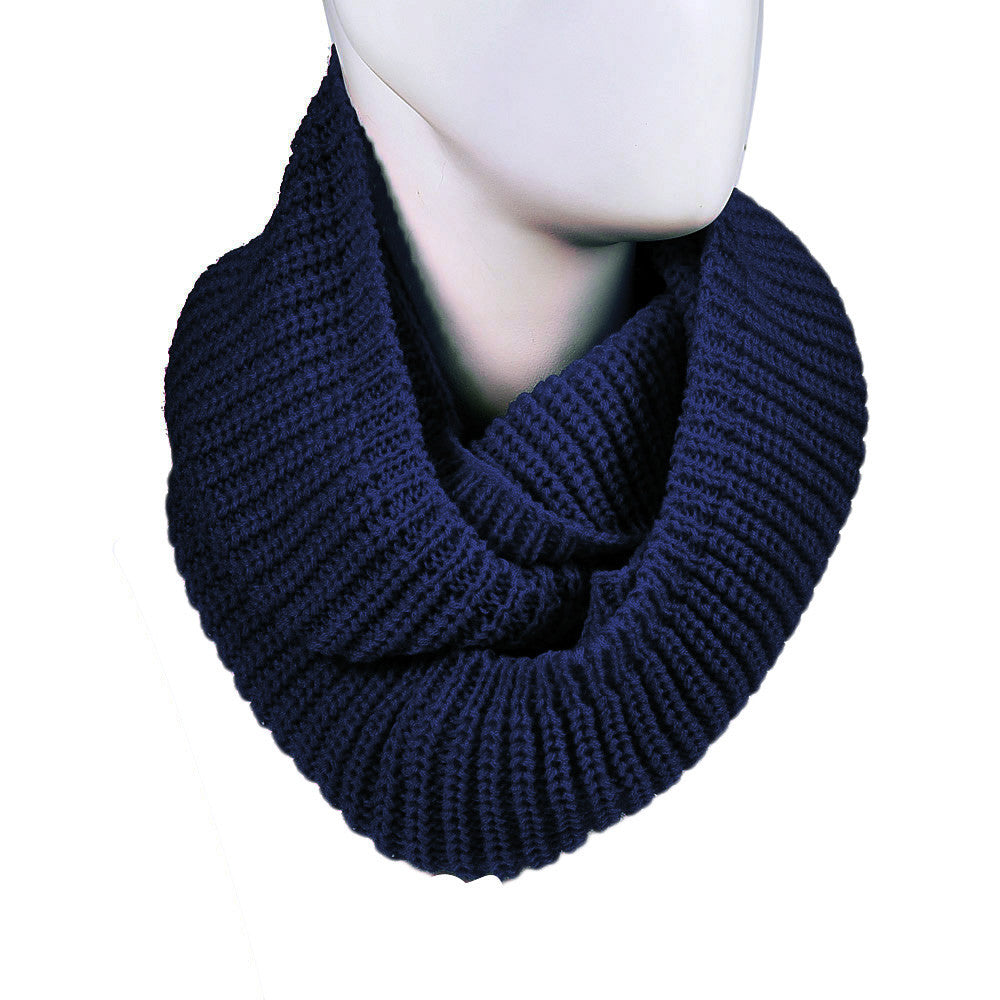 Women's Warm Infinity 2 Circle Cable Knit Long Scarf Cowl Neck Shawl & J4U66