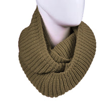 Women's Warm Infinity 2 Circle Cable Knit Long Scarf Cowl Neck Shawl & J4U66