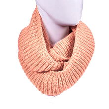 Women's Warm Infinity 2 Circle Cable Knit Long Scarf Cowl Neck Shawl & J4U66