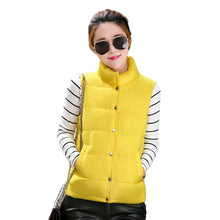 down jacket stand collar sleeveless women coat stud press pockets padded vest coat outerwear J4U66