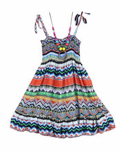 Baby Girls Dress with Necklace Children Graceful Printed Beach Dress Bohemian Style Girl Dresses J4U66