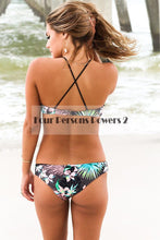 beach sexy women vest bikinis set beach swimsuit swimwear print push up bathing suit white fresh girl J4U66