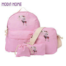 design fashioncolorful deer pattern canvas women backpack casual travel bags korean school bags mochila feminina J4U66