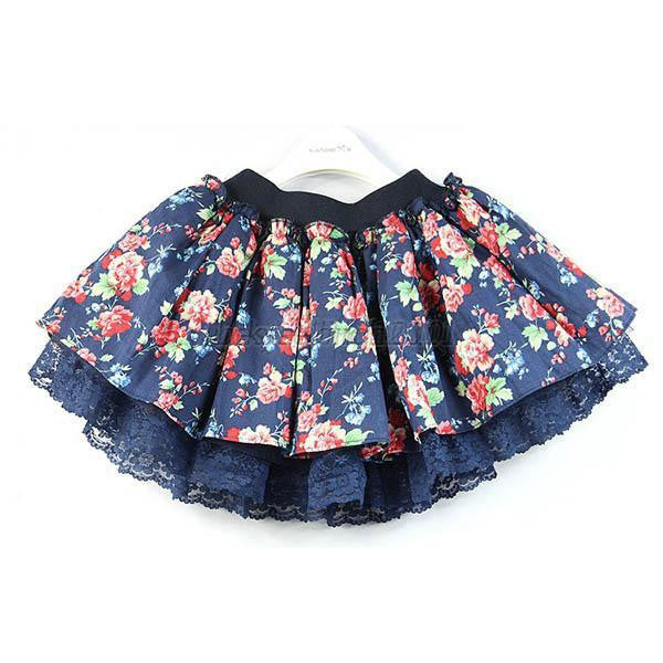 New Children Kids Girls Floral Lace Tutu Skirts Baby Flower Princess Party Mini Skirt J4U66