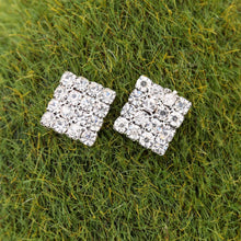 design elegant jewelry rhinestone square stud earrings for women vintage crystal earrings brincos J4U66