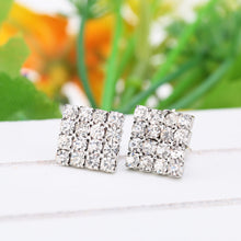 design elegant jewelry rhinestone square stud earrings for women vintage crystal earrings brincos J4U66