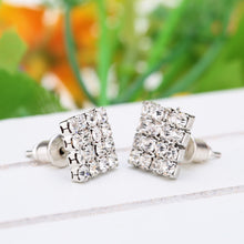 design elegant jewelry rhinestone square stud earrings for women vintage crystal earrings brincos J4U66