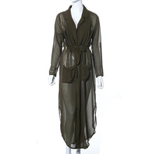 Designer Women Casual Loose Deep V Neck Dress Sexy Split Chiffon Dress Plus Size  J4U66