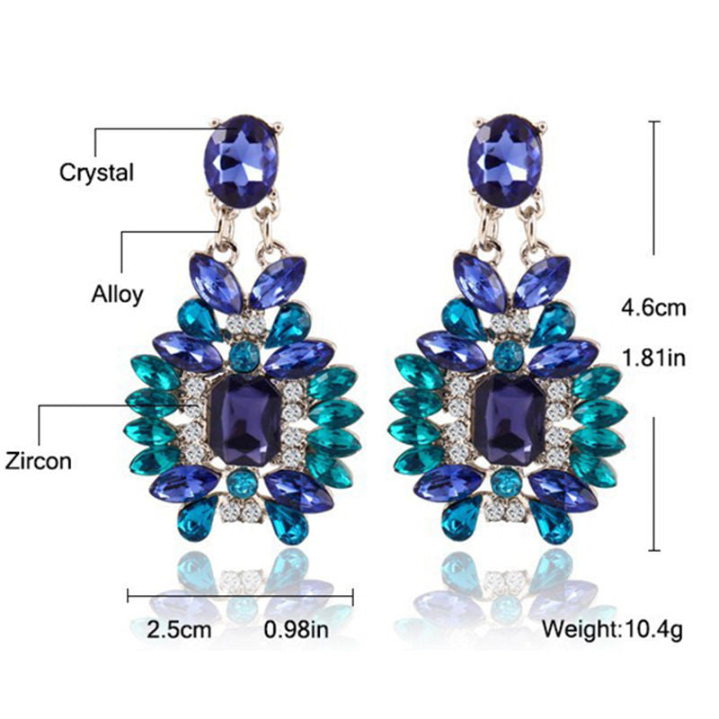 Accessories Crystal Dangle Earrings Jewelry Bohemian Colorful Big Drop Earrings Women Gifts J4U66