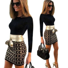 New Fashion Women Sexy Dress Long Sleeve Crew Neck Body-con Short Mini Dresses J4U66