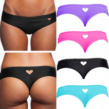 Black Women Panties Sexy Heart Cut-Out T-Back Thong Bottom G-String Panties  J4U66