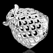 jewelry elegant animal modelling shinning silver owl finger ring J4U66