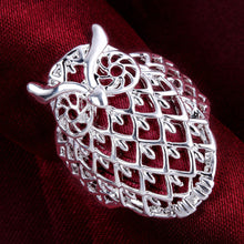 jewelry elegant animal modelling shinning silver owl finger ring J4U66