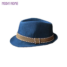 kids boy girl unisex fedora hat contrast trim cool jazz hat trilby cap chapeau J4U66