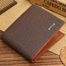 Fashion Men Brown Billfold Coffee Leather Wallet Credit Card Men Purse Clutch Bifold Mini Wallets  J4U66