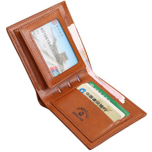 Fashion Men Brown Billfold Coffee Leather Wallet Credit Card Men Purse Clutch Bifold Mini Wallets  J4U66