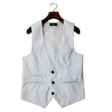 Fashion Men Slim V-neck Fit Formal Casual Dress Suit Waistcoat J4U66