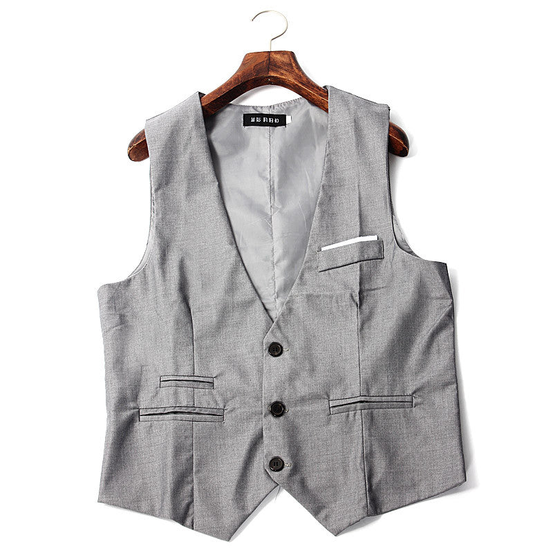 Fashion Men Slim V-neck Fit Formal Casual Dress Suit Waistcoat J4U66