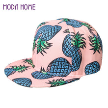 pineapple fruit pattern hat ladies snap back flat cap men women basketball hip hop leisure baseball caps J4U66