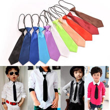 School Boys Children Kids Baby Wedding Solid Colour Elastic Tie Necktie J4U66