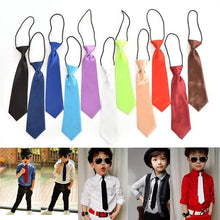 School Boys Children Kids Baby Wedding Solid Colour Elastic Tie Necktie J4U66