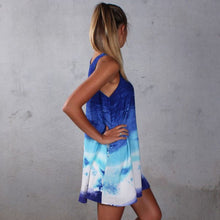 New Fashion Sexy Women's Casual Print Sundress Sleeveless Short Mini Dress  J4U66