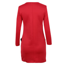 women dress bow small pocket round neck three quarter sleeve casual mini dress vestidos J4U66