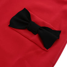 women dress bow small pocket round neck three quarter sleeve casual mini dress vestidos J4U66