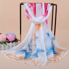 women bohemian chiffon scarf print long shawl sun block beach pashmina elegant thin scarf ladies foulard J4U66