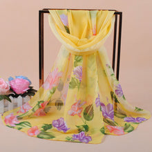 women bohemian chiffon scarf print long shawl sun block beach pashmina elegant thin scarf ladies foulard J4U66